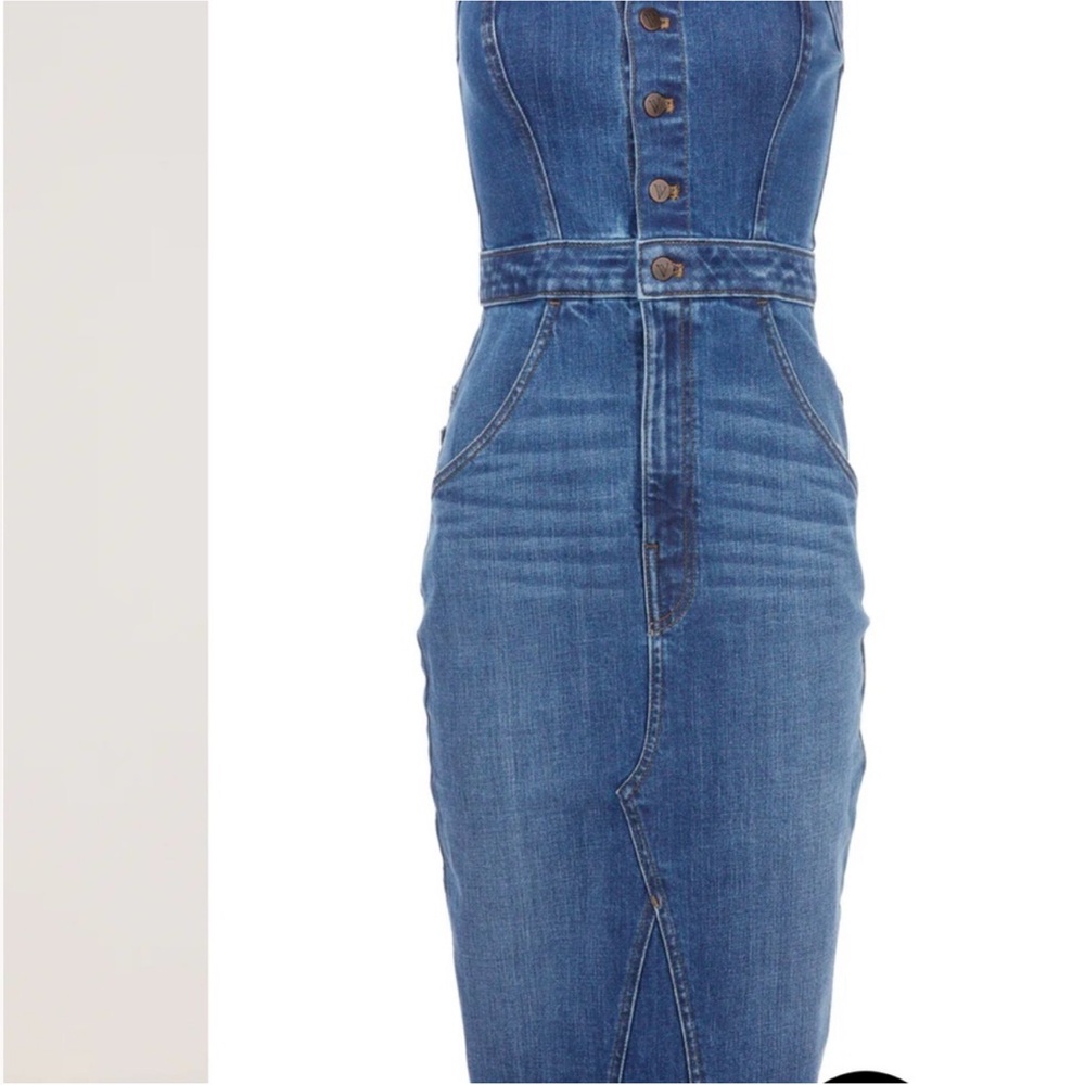 VENUS Strapless Blue Denim Dress - Picture 2 of 3